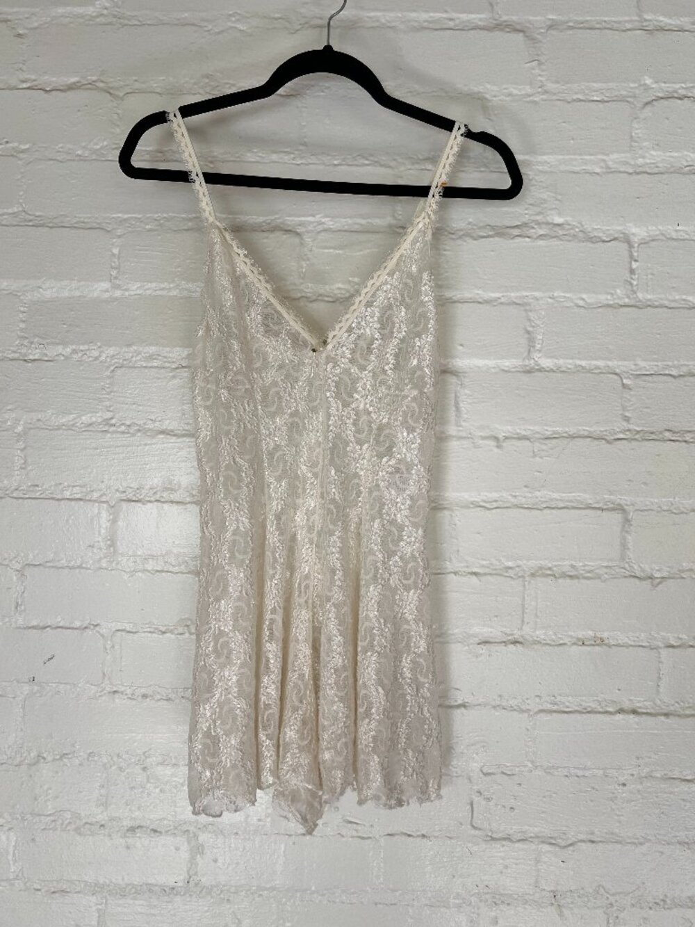 Vintage Petra Fashions White Lace Onesie Medium 90s